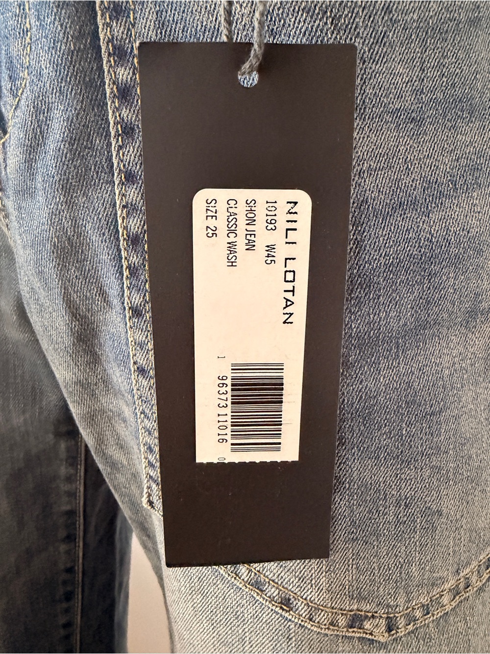 Nili Lotan Shon Jeans - Barrel Horsehoe Leg in Classic Denim Wash - NWT Size 25 - Picture 5 of 9